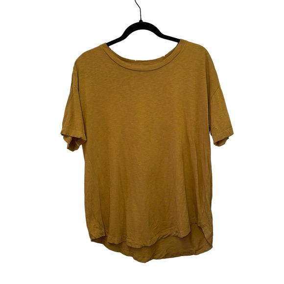Aerie Tops - Aerie Distressed Oversized Gold Tee Shirt
